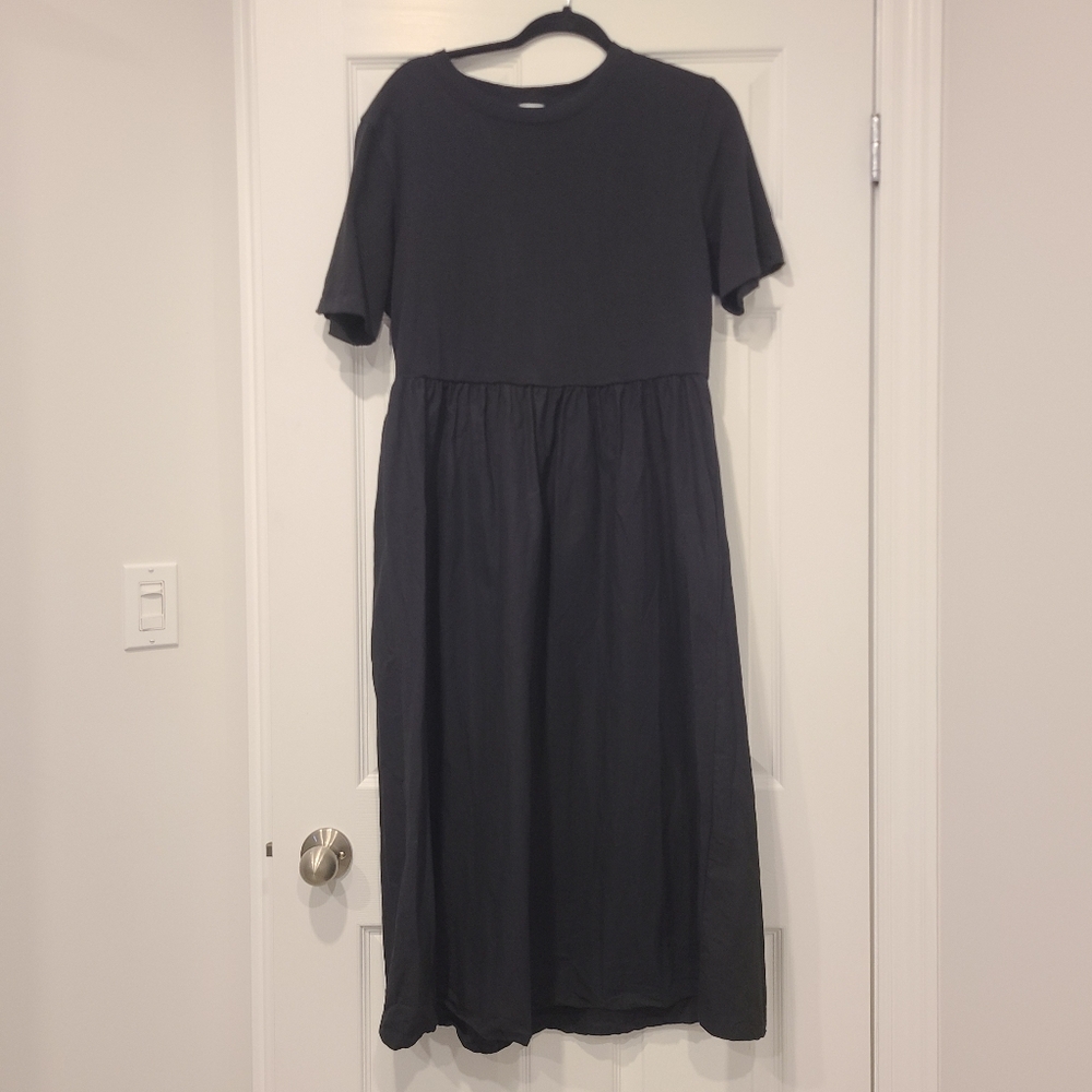 B.Young Black Cotton Midi Dress